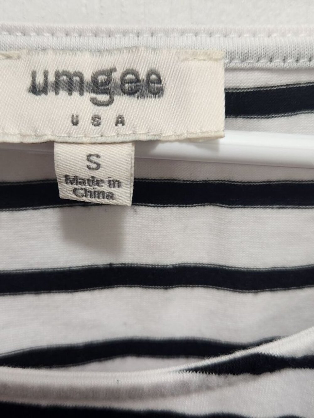 Umgee Striped Colorblock Babydoll Tunic Top Small 3/4 Sleeve Boho Blouse Soft - Picture 2 of 6